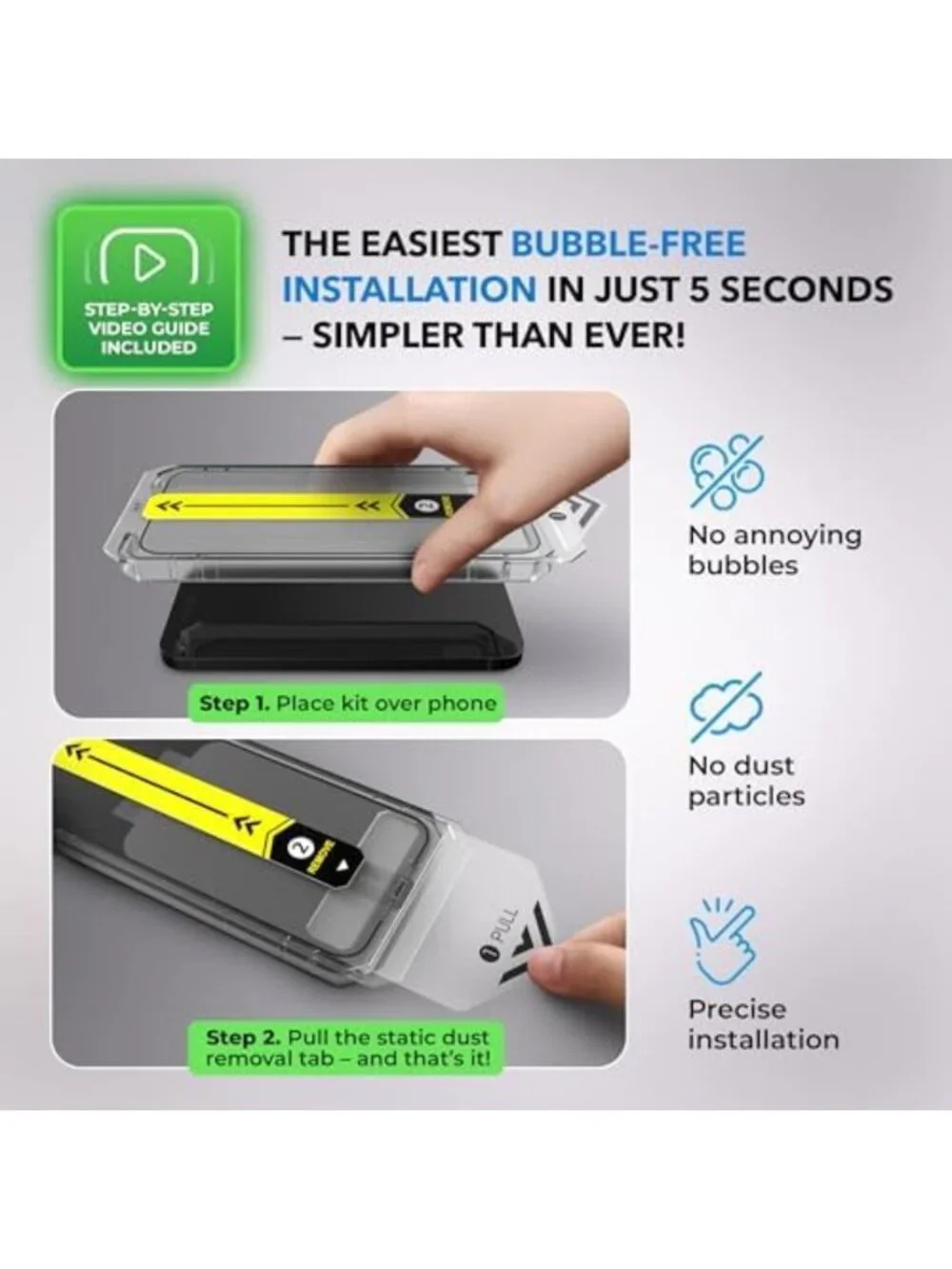 2-Pack Privacy Screen Protector for iPhone 17/16 Pro - 9H Tempered Glass, Easy